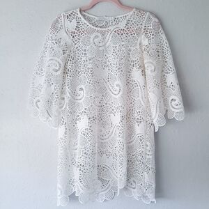 Anne Fontaine White Lace Sheer Top 40